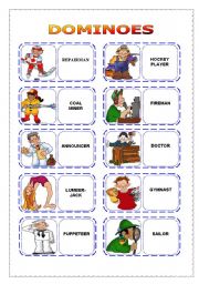 English Worksheet: OCCUPATIONS - dominoes (part 2)