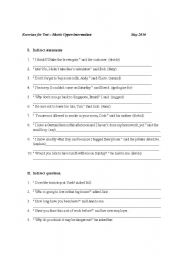 English Worksheet: RrEPORTED SPEECH