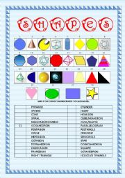 English Worksheet: SHAPES