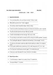 English Worksheet: reported speech