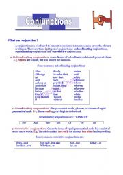 English Worksheet: Conjunctions