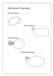 English Worksheet: my english biography (portfolio)