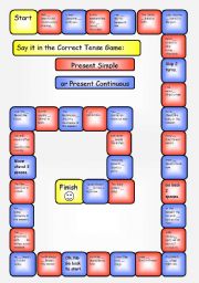 English Worksheet: Game: Present Simple/Continuous