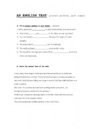 English worksheet: present perfect past simple