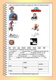 English Worksheet: Irregular verbs