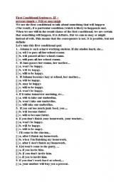 English Worksheet: conditional type1