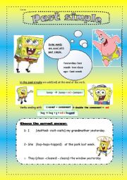 English Worksheet: Past Simple with spoge Bob