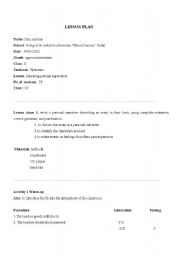 English Worksheet: Narrating personal experience