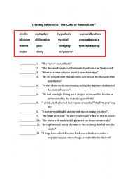 English Worksheet: Literary Devices in 