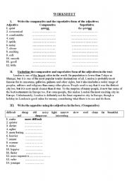 English Worksheet: Degrees of comparison