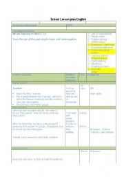 English Worksheet: lesson plan