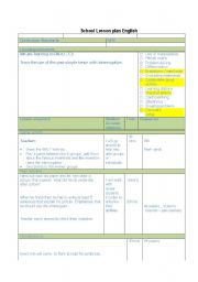 English Worksheet: lesson plan