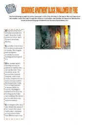 English Worksheet: Writing - Redbrooke apartment block swallowed by fire