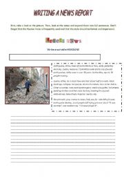 English Worksheet: Writing a News Report