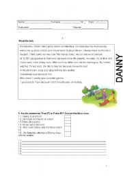 English Worksheet: DAILY ROUTINE TEST