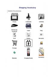 English Worksheet: shopping vocabulary