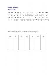 English Worksheet: Alphabet exercise