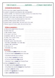English Worksheet: comparative / superalatives