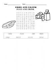English Worksheet: Food and drink