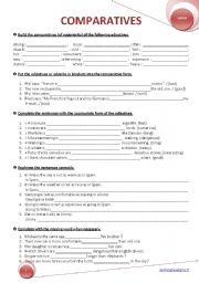 English Worksheet: COMPARATIVES