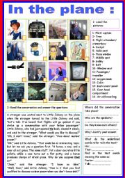 English Worksheet: in the plane 