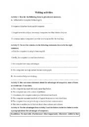 English Worksheet: writing about computers