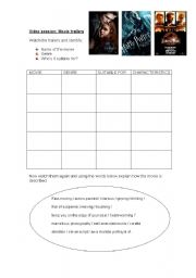 English Worksheet: Analyzing trailers