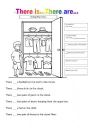 English Worksheet: There is...There are...