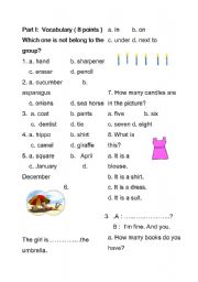 English Worksheet: English test