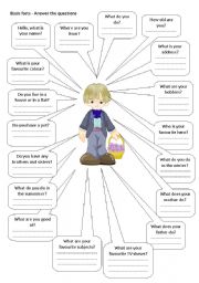 English Worksheet: Basic facts - asnwer little boys questions