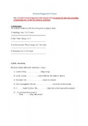 English Worksheet: present progressive tense
