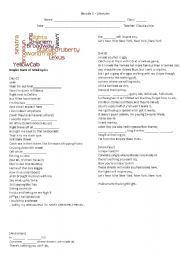 English Worksheet: Empire State of Mind - Song