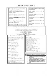 English Worksheet: personification