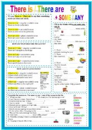 English Worksheet: There is / There are + some / any