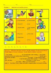 English Worksheet: present continuous , present simple