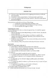 English Worksheet: Tips for Writing Essays