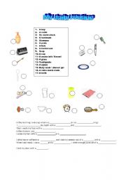 English worksheet: objects used in daily routine