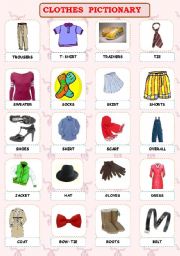 Clothes pictionary - ESL worksheet by jannabanna
