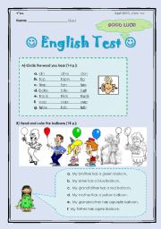 English Worksheet: 