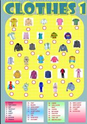 English Worksheet: CLOTHES- MATCHING 1