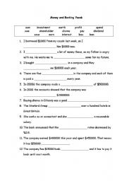 English Worksheet: Money and banking vocab