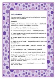 English Worksheet: Third Conditional - part III