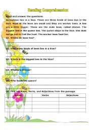 English Worksheet: Reading Comprehension