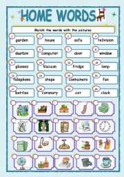 English Worksheet: HOME  WORDS