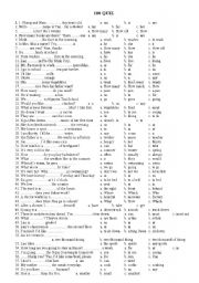 English Worksheet: 100 quiz 3