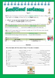 English Worksheet: Conditional sentences - type two
