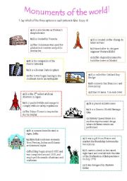 English Worksheet: Monuments of the world