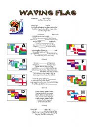 English Worksheet: Waving Flag