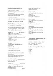 English worksheet: wonderwall by Oasis