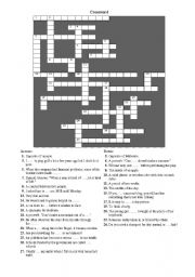 English worksheet: Crossword